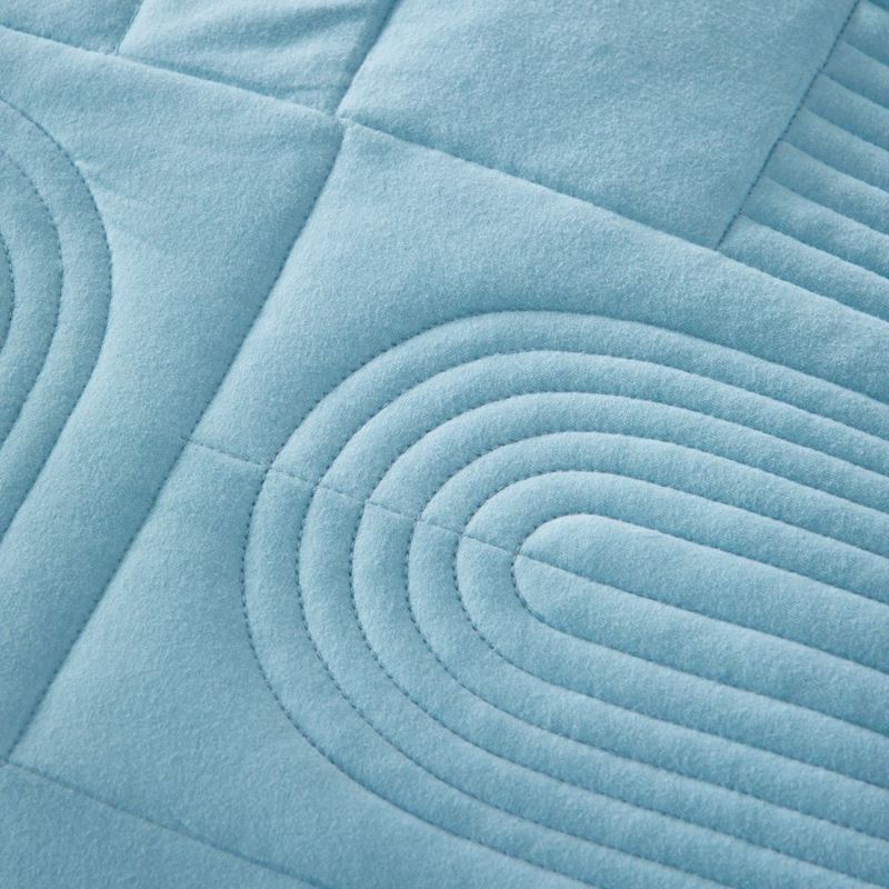 Marlowe Sky Blue Quilted Jersey Cot Quilt Cover Set
