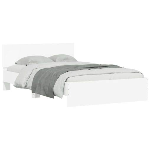 NNEVL Bed Frame with Headboard White 135x190 cm