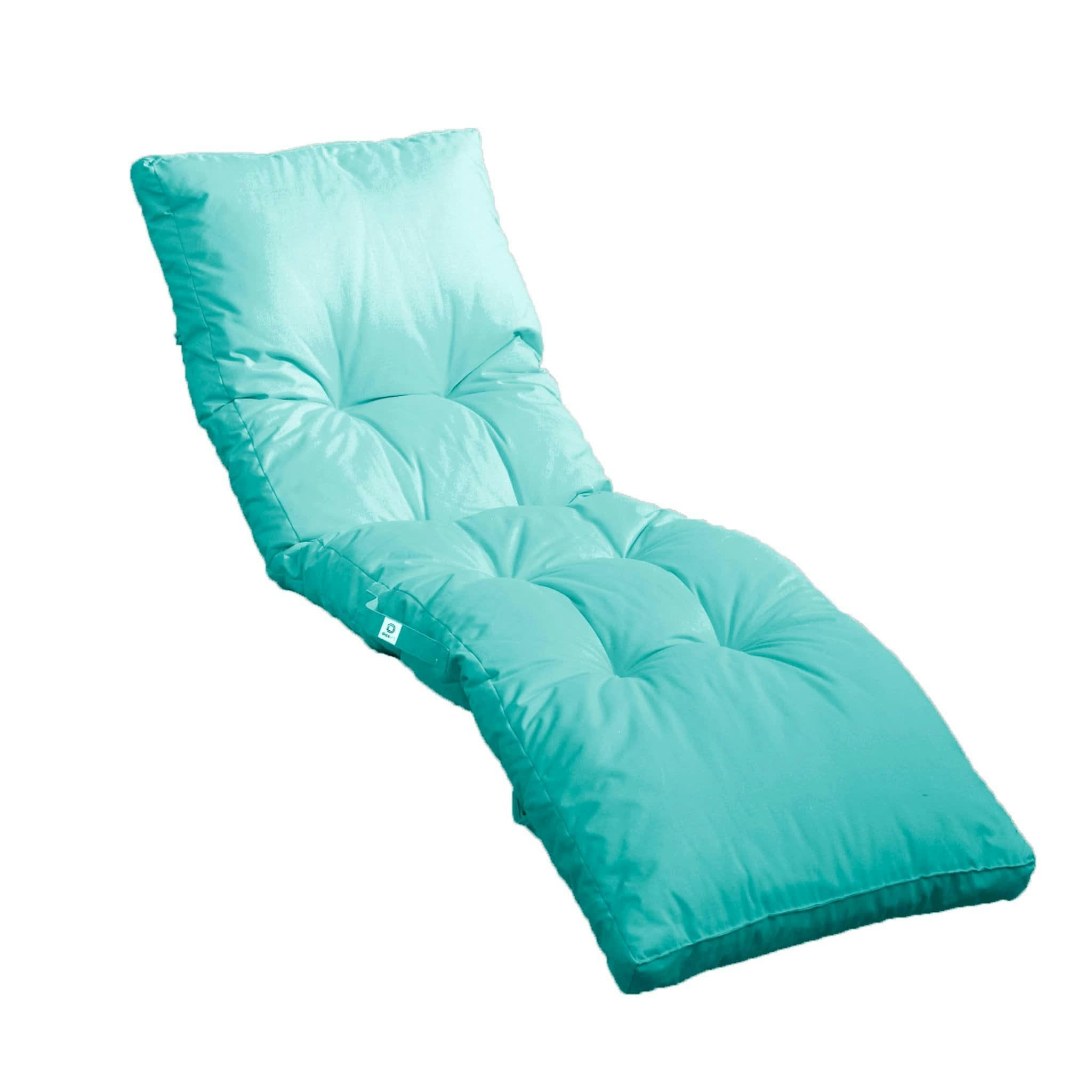 - Coussin pour bain de soleil en polyester 185 x55cm bleu caraïbes