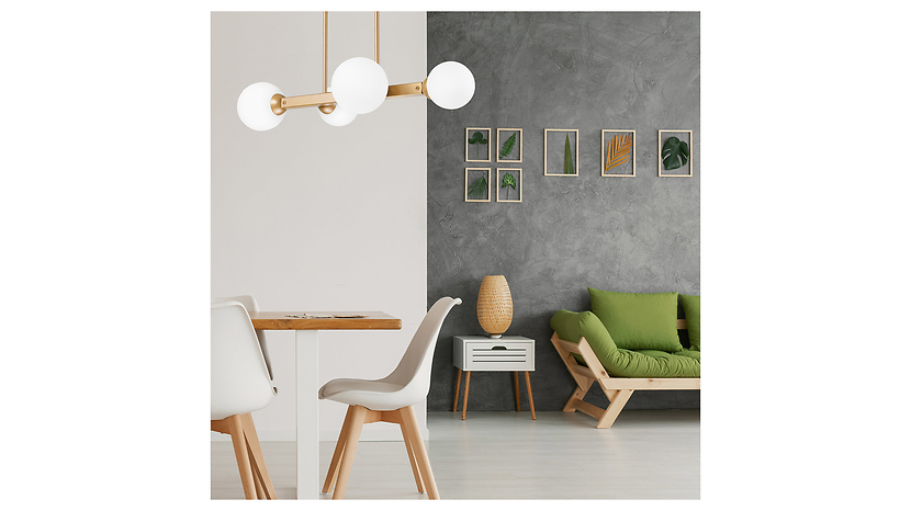 Lampa wisząca Astro 4-punktowa stalowa złota