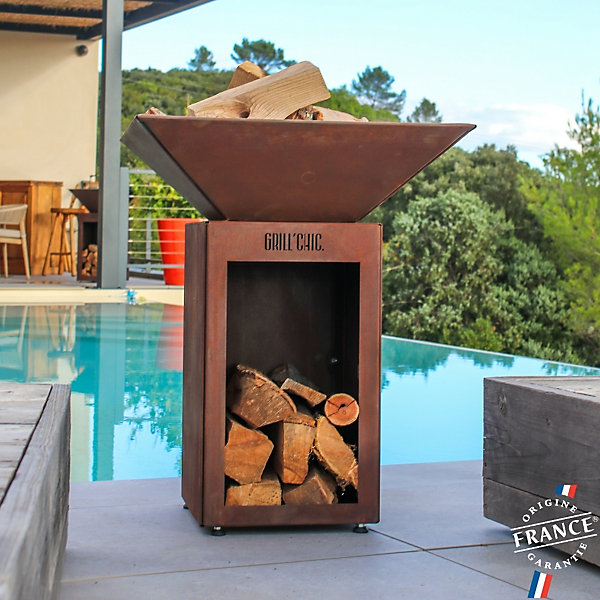 Bol A Feu Auvergnat Corten Bois Carre 62 Simple Cuve