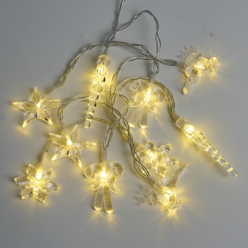 Guirlande lumineuse médaillon No&euml;l 10LED blanc chaud 1,5m