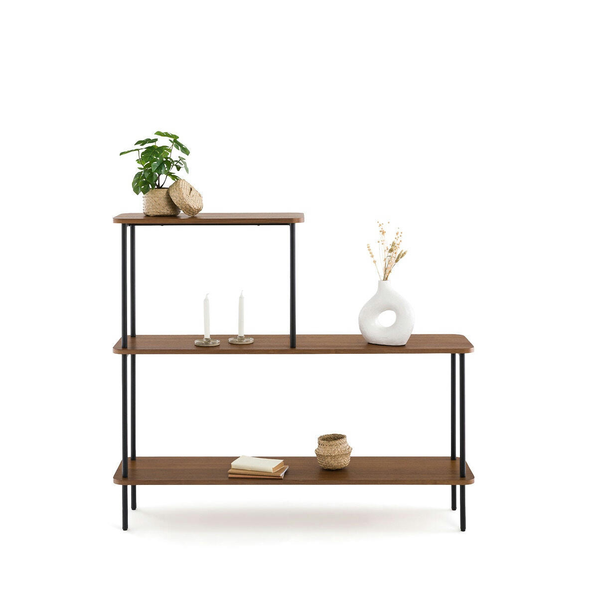 Étagère asymétrique plaqué noyer, Kerrie