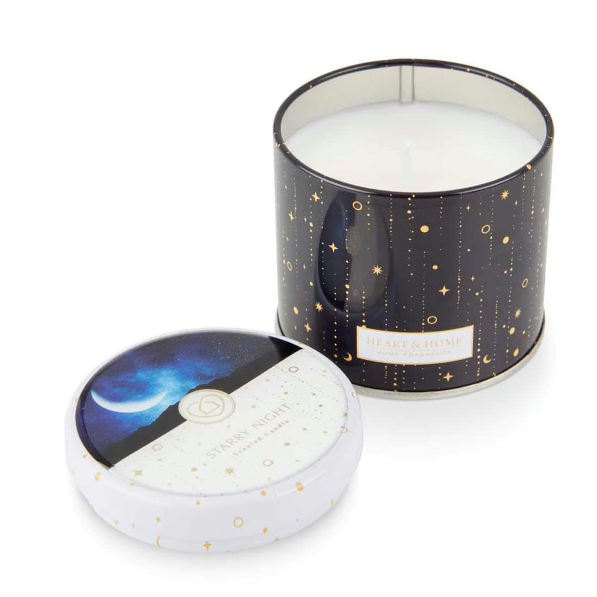 - Bougie en boite métal Heart and Home Nuit étoilée