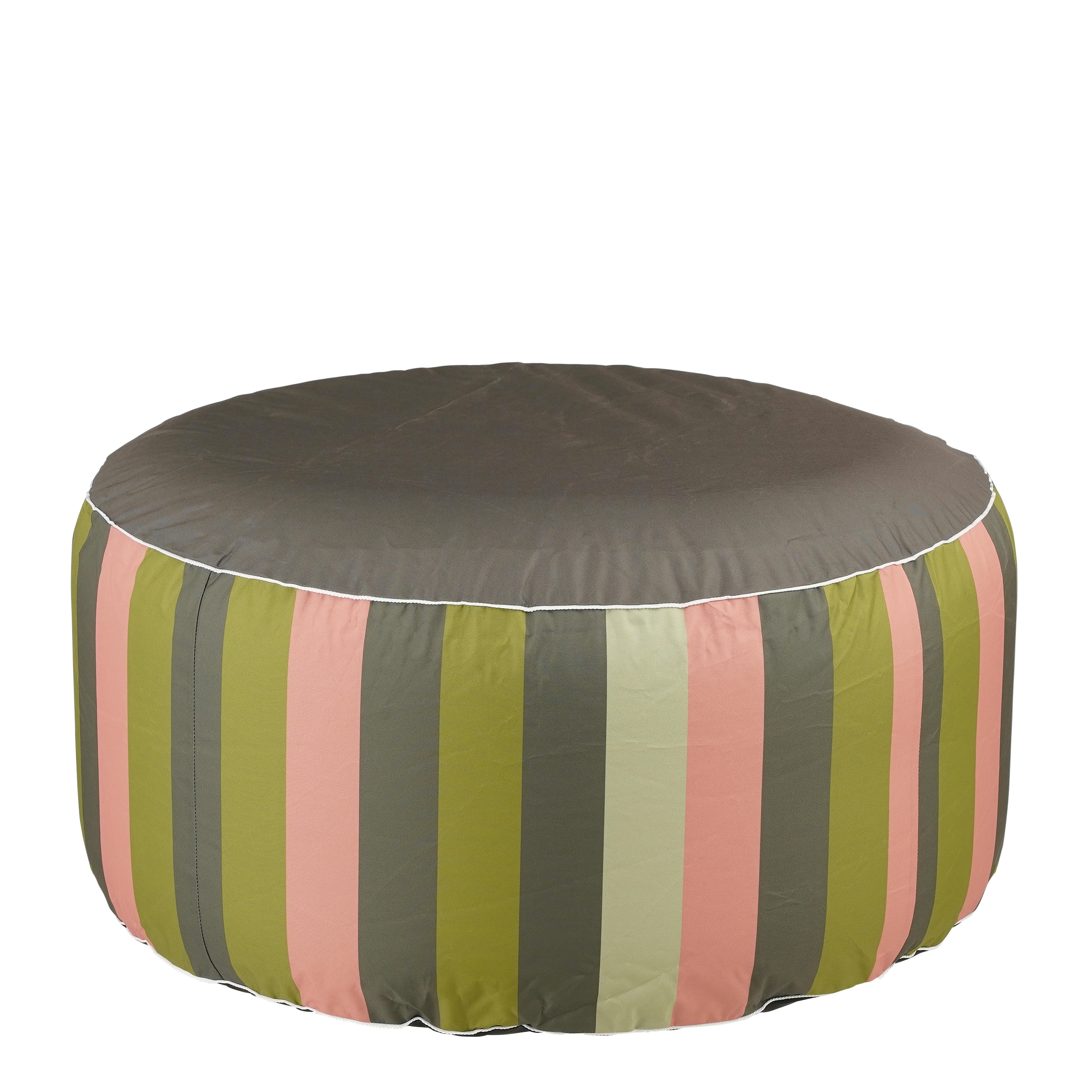 NOVIA - Pouf d'extérieur gonflable rayé vert D80