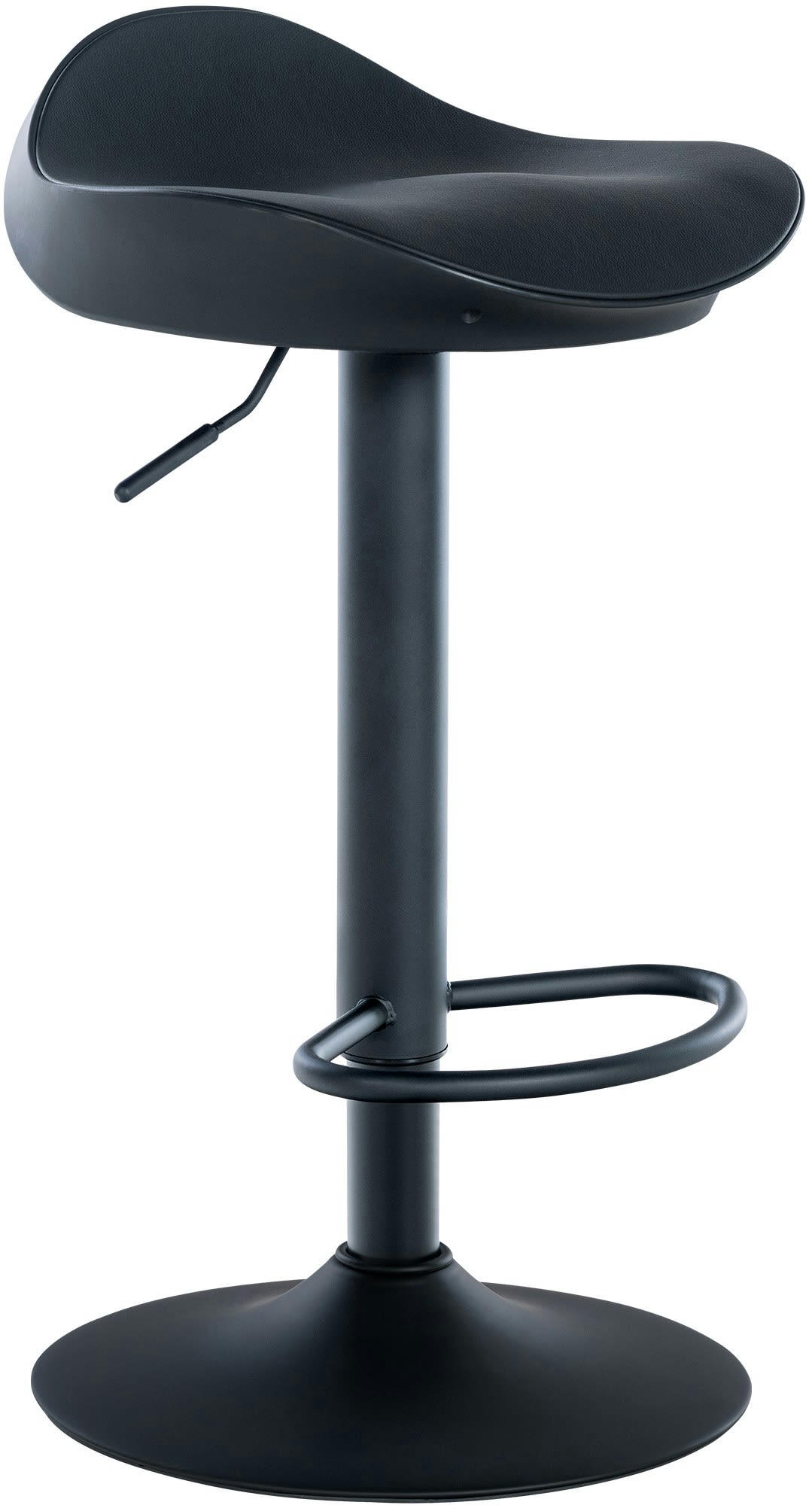 ALISSON - Tabouret de bar réglable pivotant en similicuir Noir