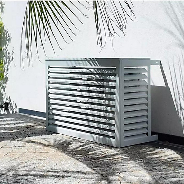 Cache unité extérieure en aluminium gris clair taille S - DECOCLIM - 23AS7035