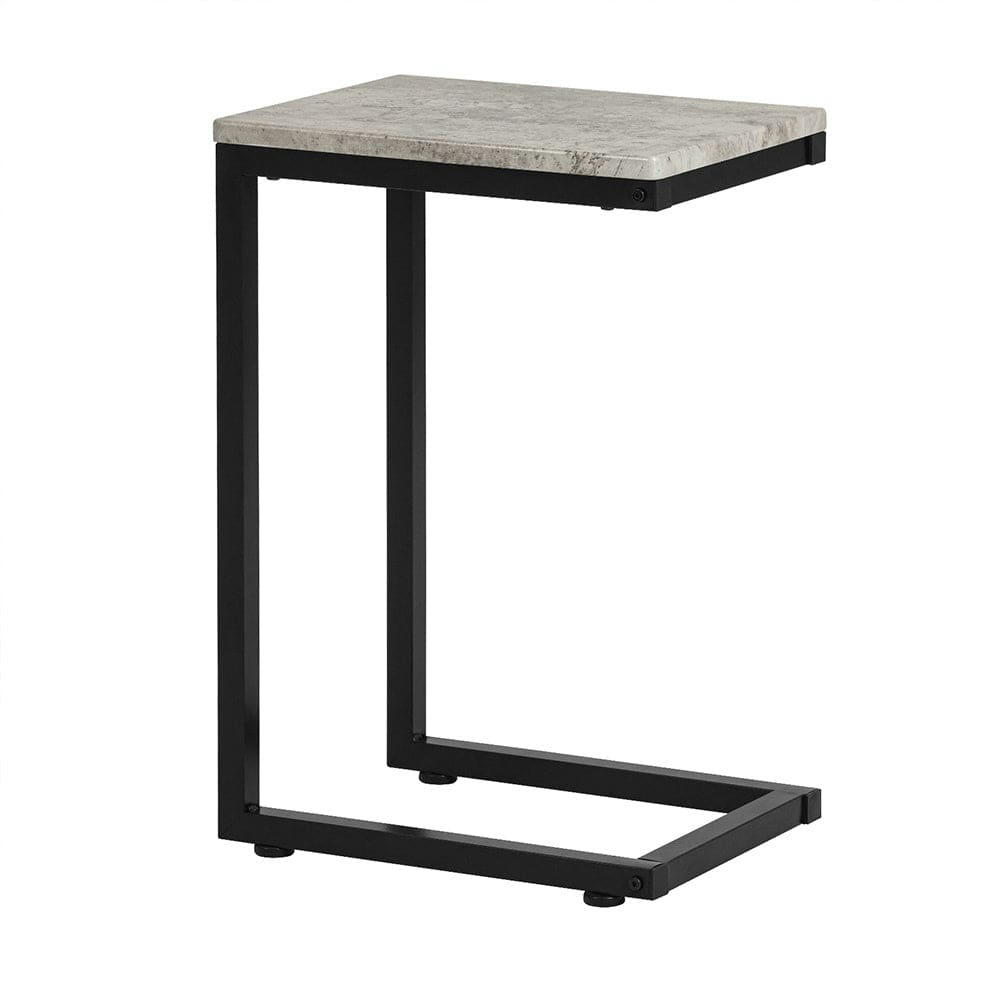 - Table d’appoint moderne en panneau de particules et métal gris