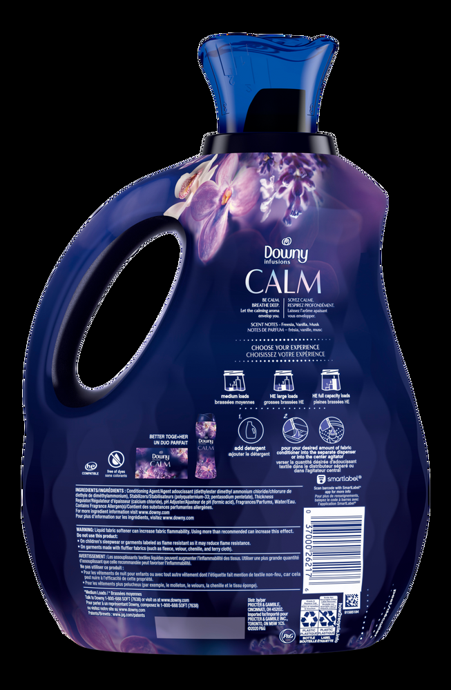Downy Infusions Liquid Fabric Softener, Calm, Lavender & Vanilla Bean, 2.4 L