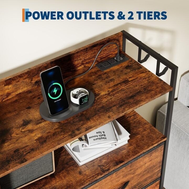 Dresser with Fabric Drawers with 11 Drawers for Storage Clothes,4 Side Pockets