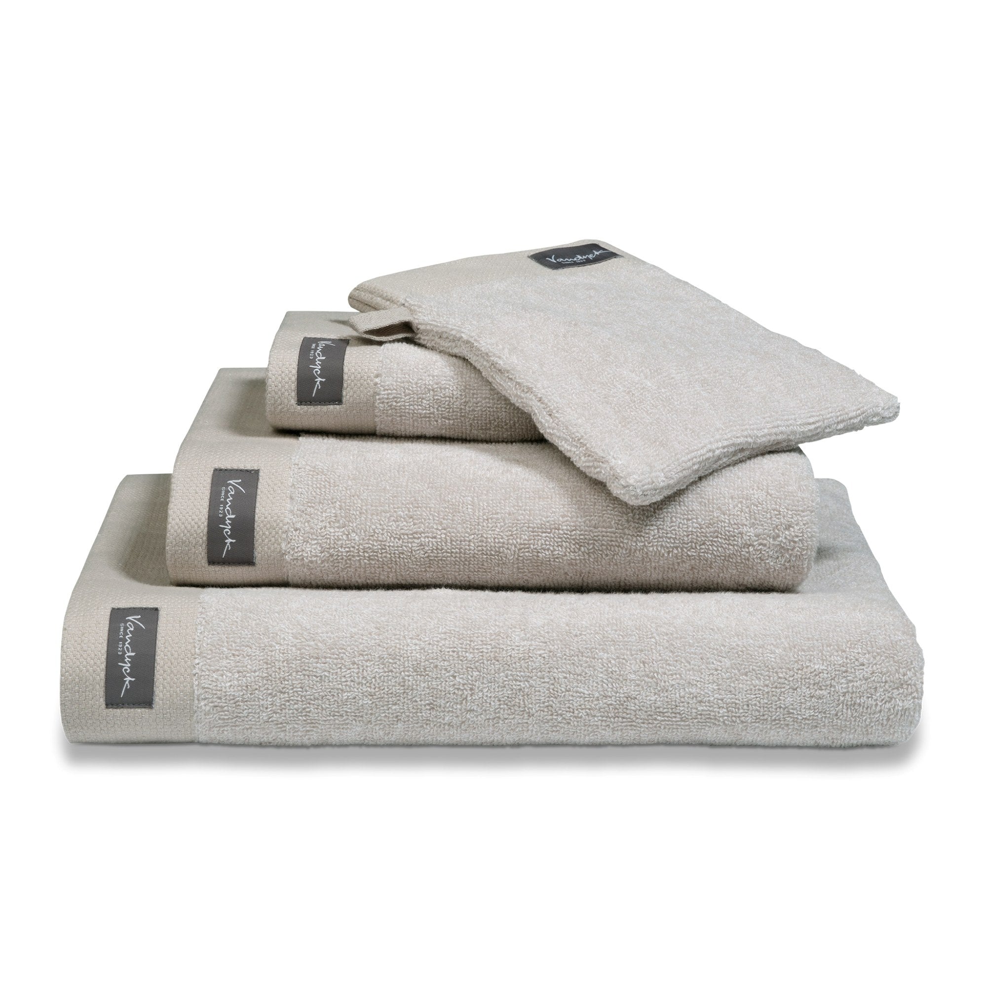 Home Badtextiel Mouliné White   70 x 140 cm   Wit   Beige   Katoen