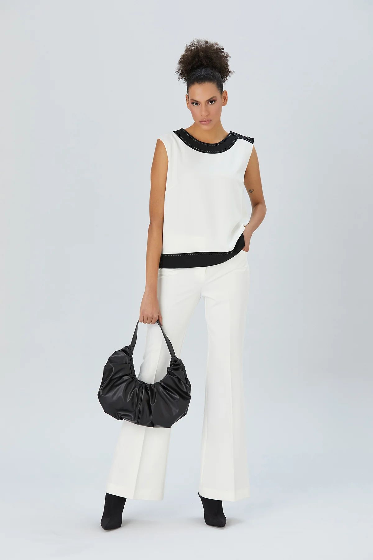 Belissh Pu Leather Pleated Shoulder Bag