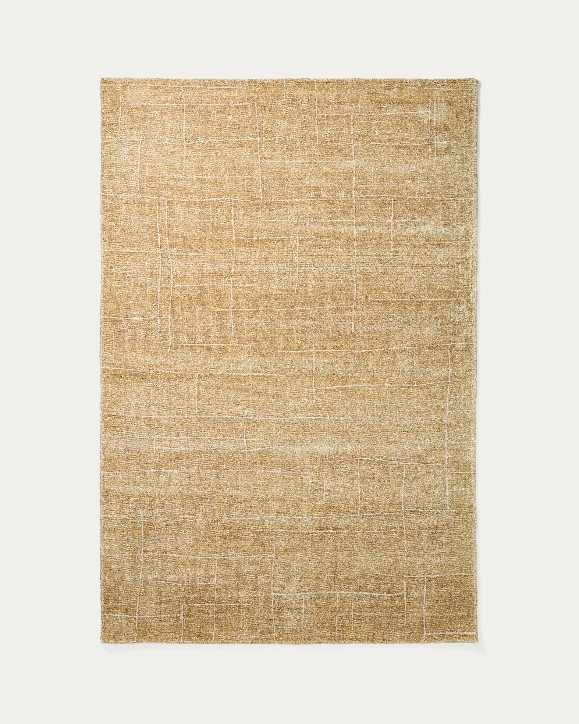 Eloda mustard wool and viscose rug 160 x 230cm