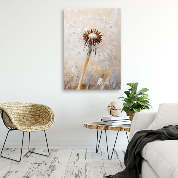 Feeby Obraz na płótnie, Dmuchawiec Kwiat Makro Bezowy 40x60