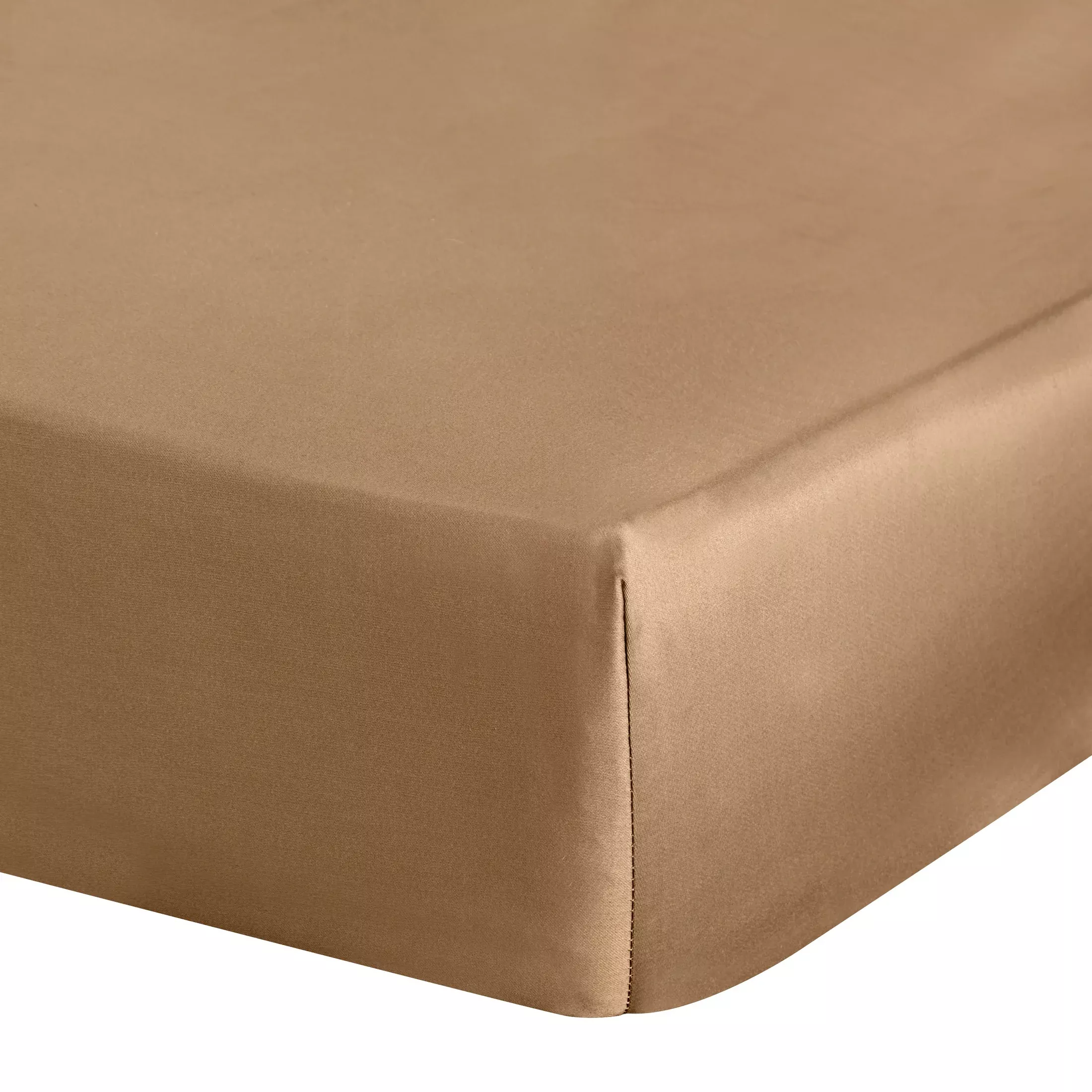 Prześcieradło gładkie z gumką 220x200 cm z satyny bawełnianej kolor ceglasty 125 g/m2 NOVA 3