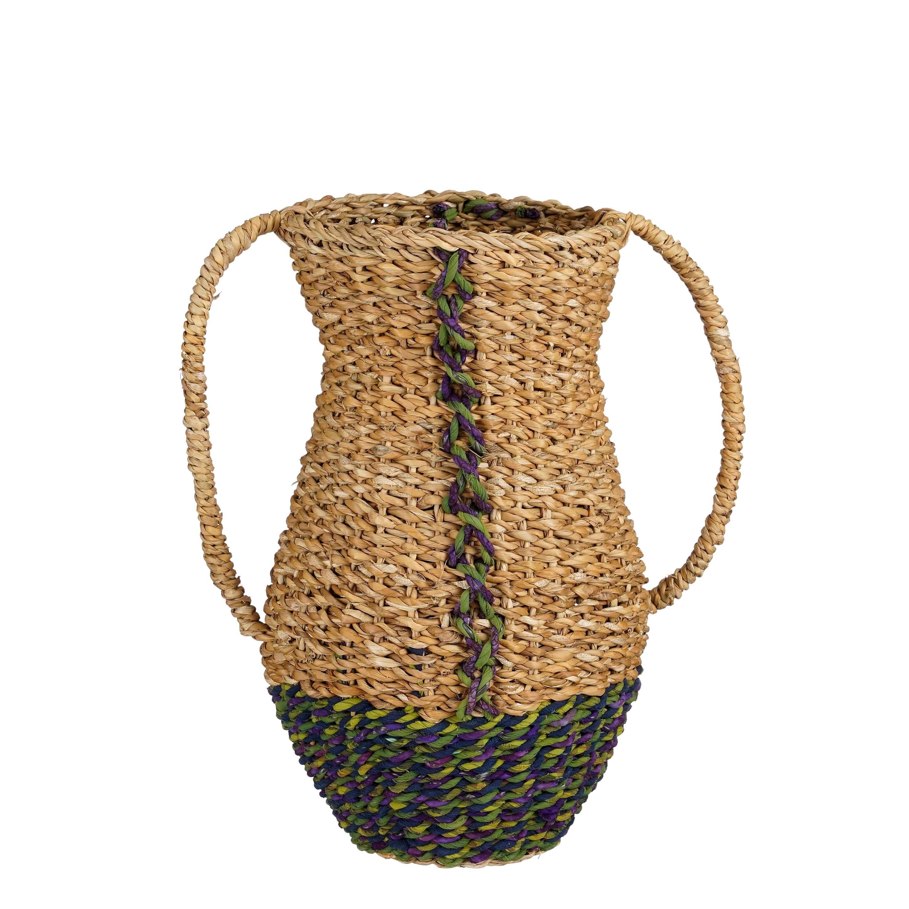Mica Decorations Cambridge Decoratieve Vaas - H35 x Ø23 cm - Zeegras - Groen