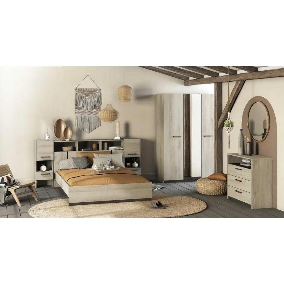 Ladekast Waylon 3 lades en 1 open vak-Kronberg eik/Waterford eik