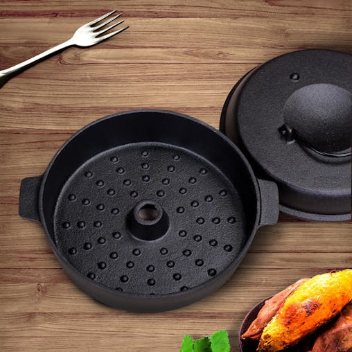 SOGA 2X 28cm Cast Iron Dutch Oven Pre-Seasoned Cast Iron Pot with Lid