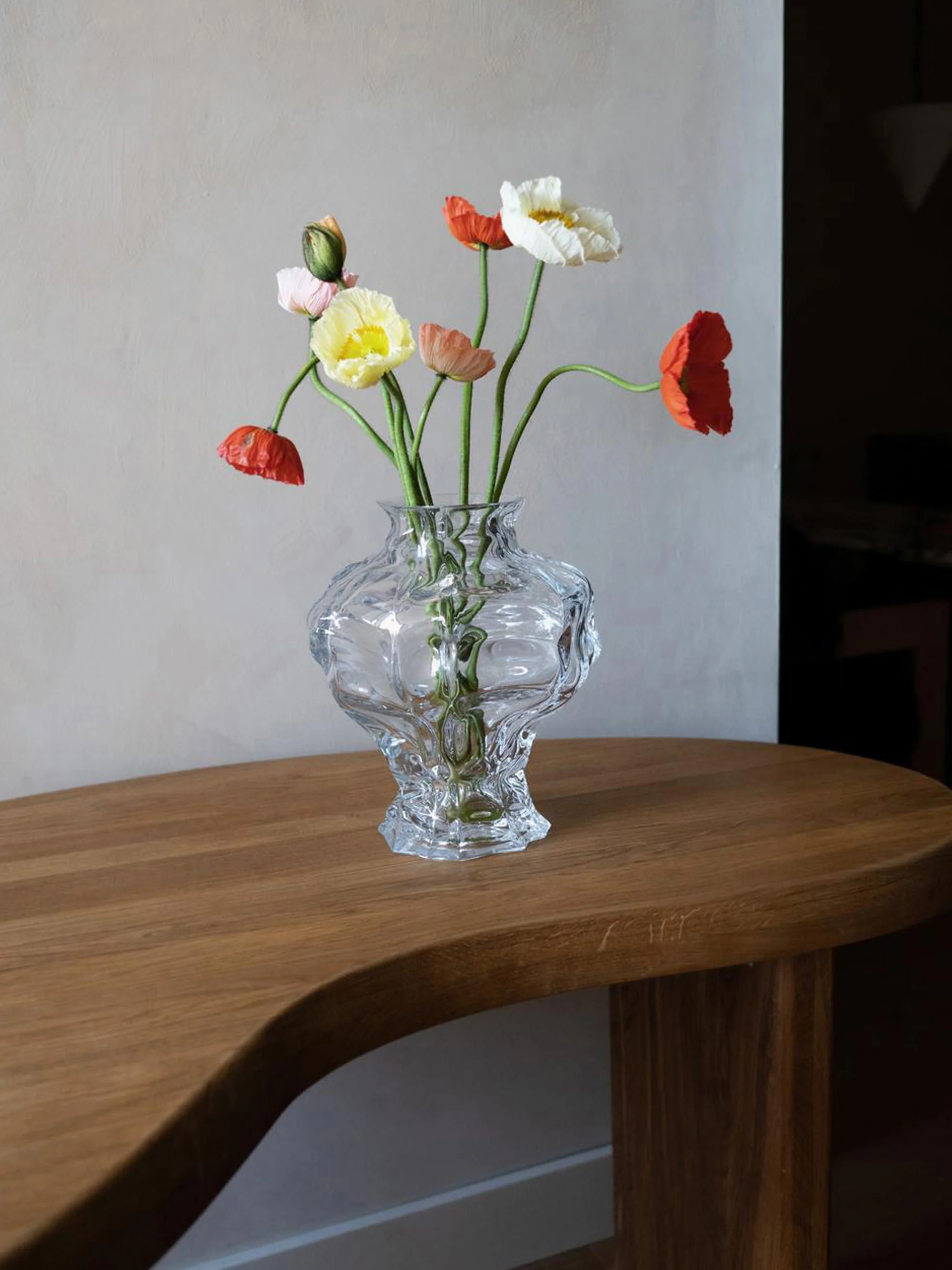 Mundgeblasene Glas-Vase Ammonit