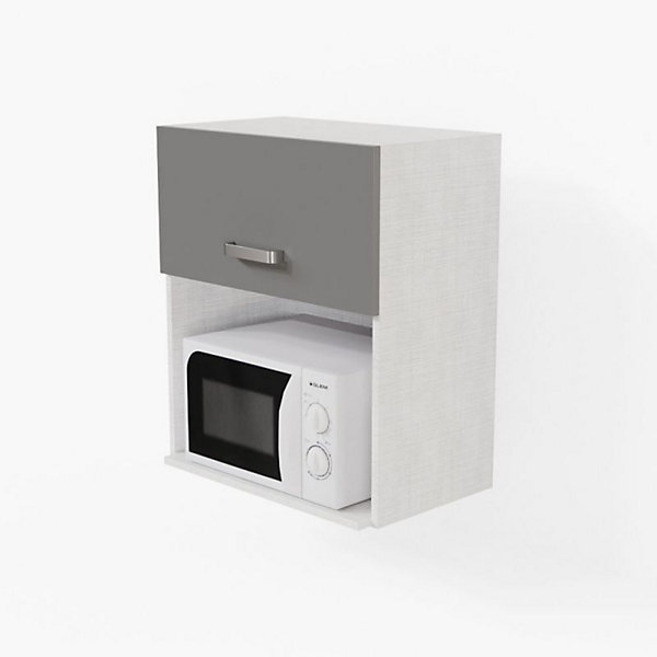 Meuble micro-ondes - 60 cm - Caisson coloris Lino