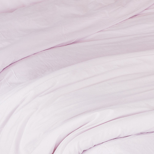 Housse de couette unie en coton Lavé (200x200 cm - Rose Clair)