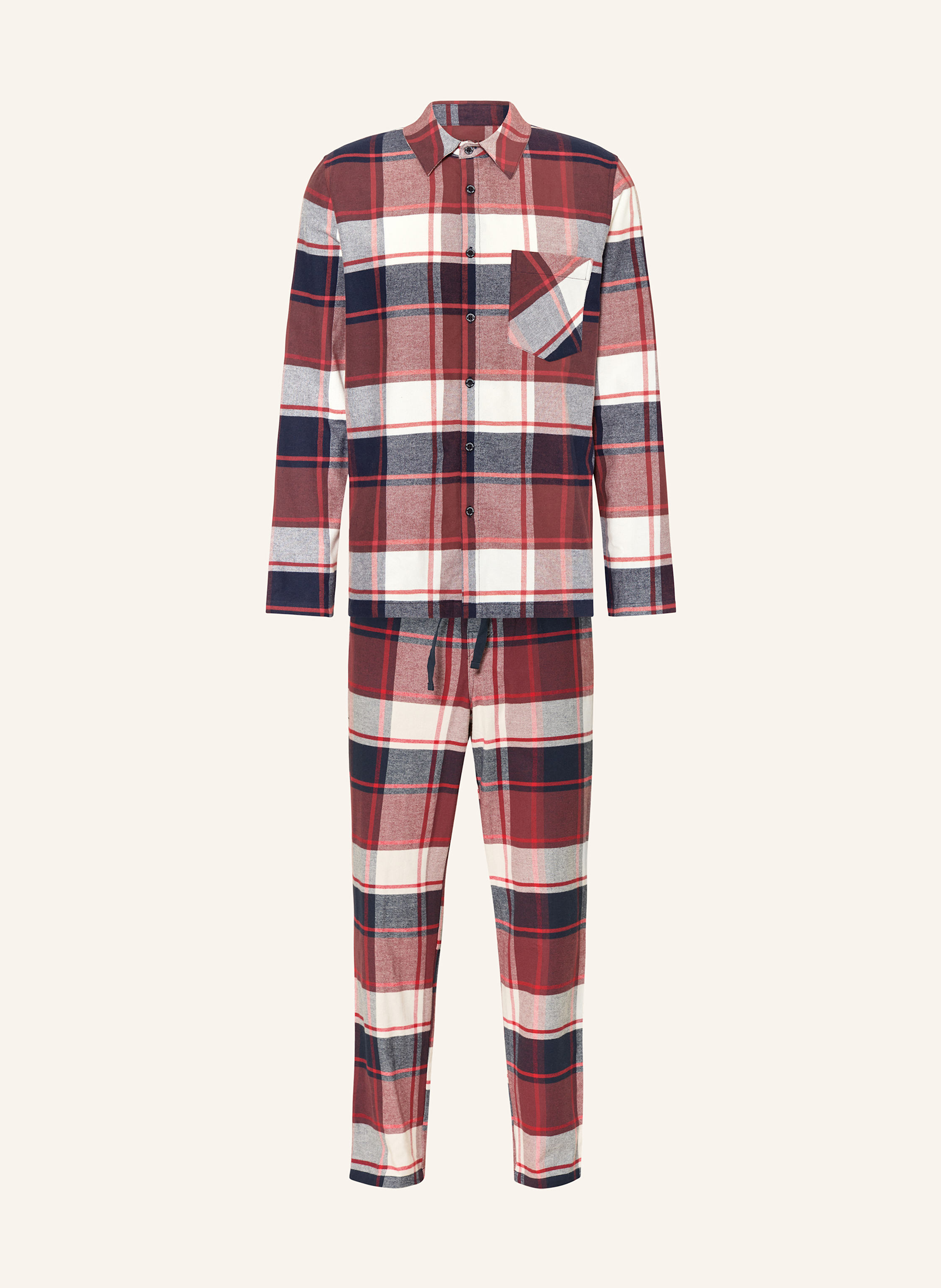 SCHIESSER Schlafanzug SELECTED PREMIUM WARMING aus Flanell