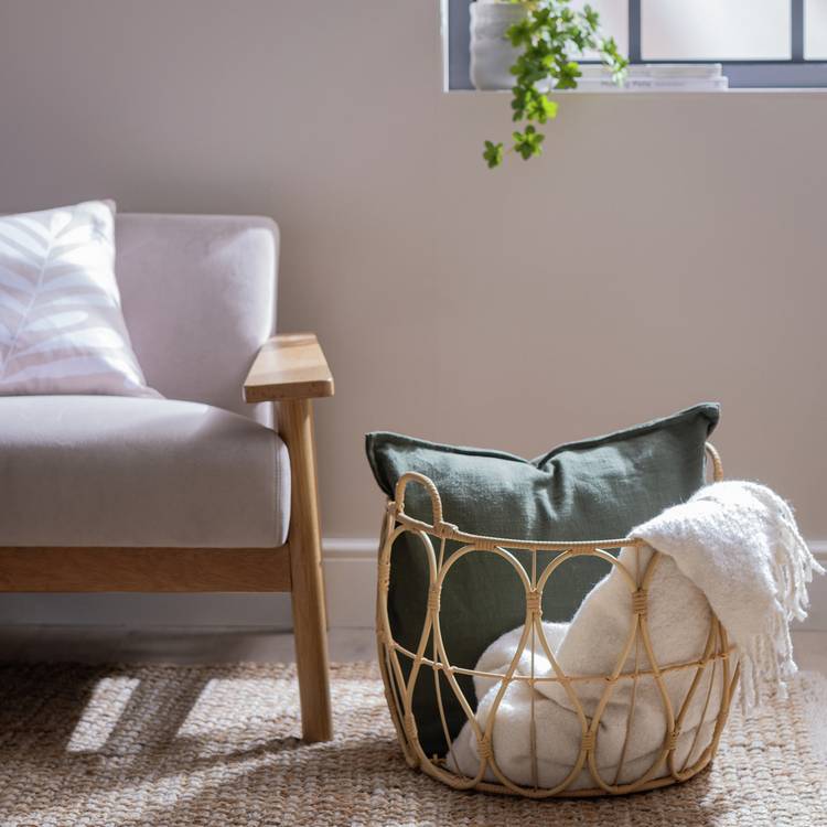 Habitat Open Weave Blanket Storage Basket - Natural