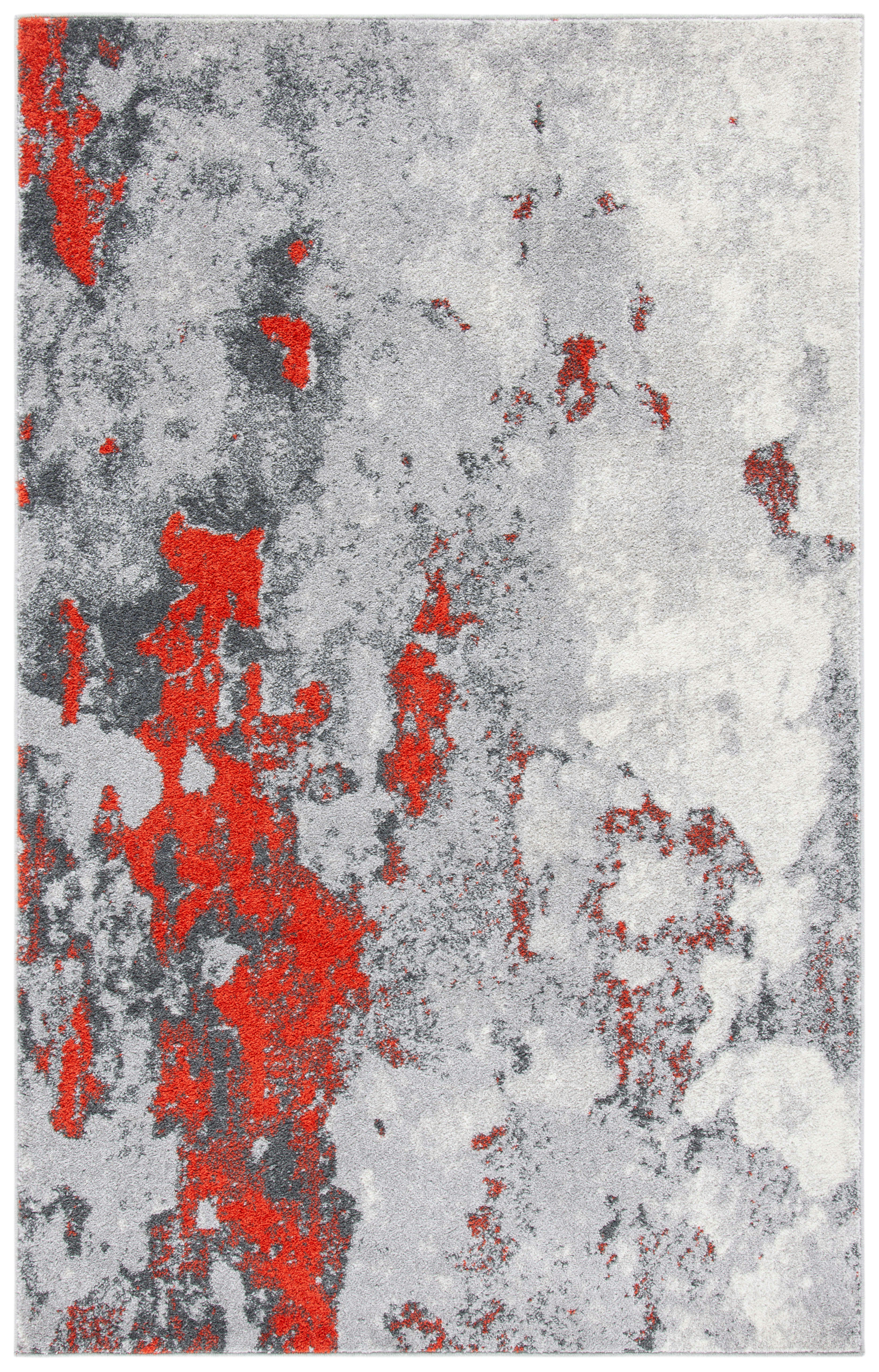 ADIRONDACK - Tapis de salon interieur en orange & gris, 155 x 229 cm