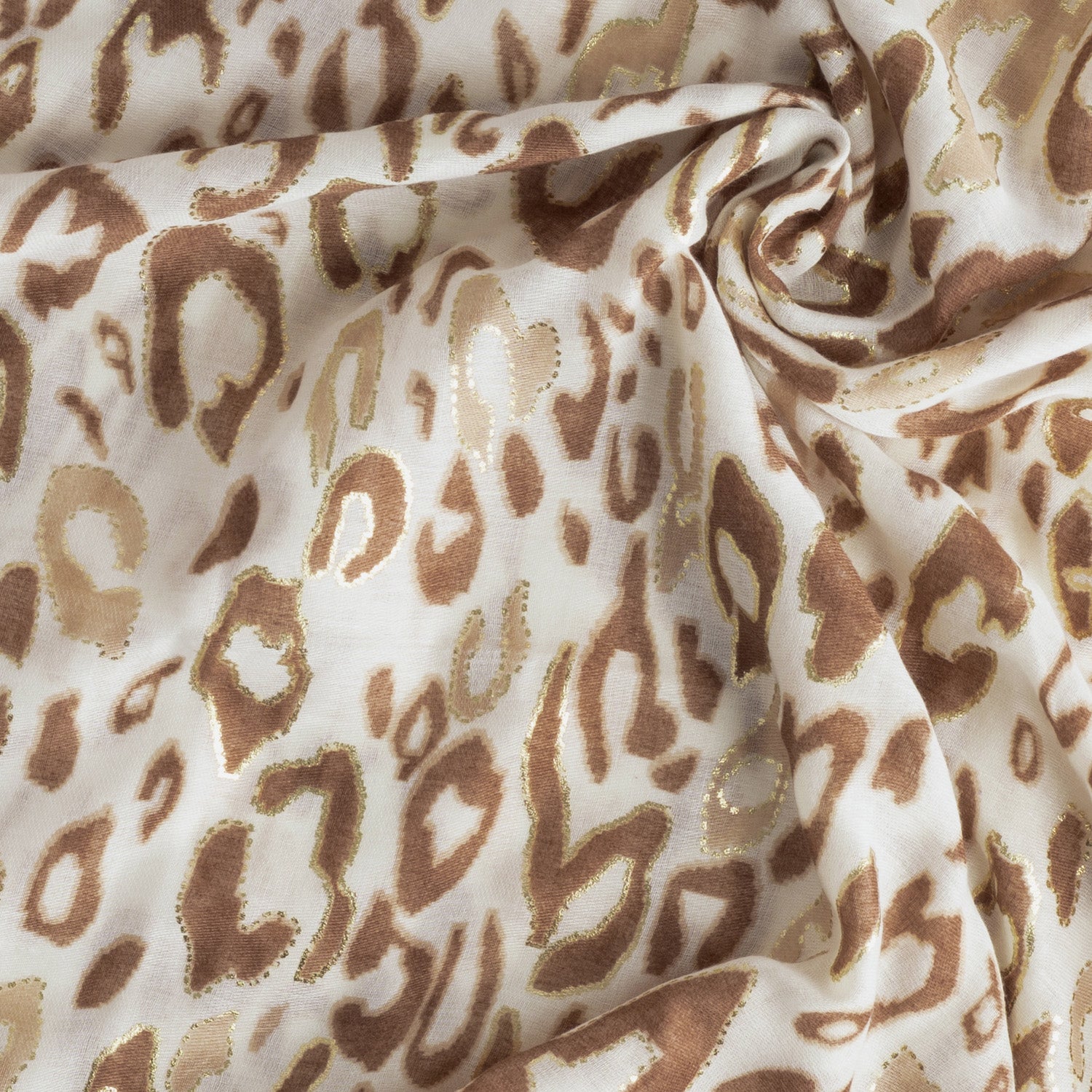 Foulard écru motif léopard