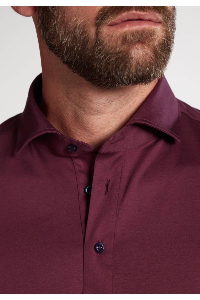 ETERNA 1863 Modern Fit Longsleeve Poloshirt Campari, Einfarbig