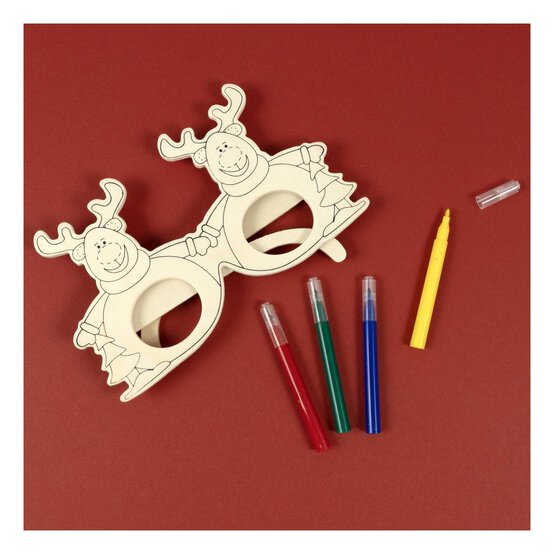 Wooden Reindeer Glasses