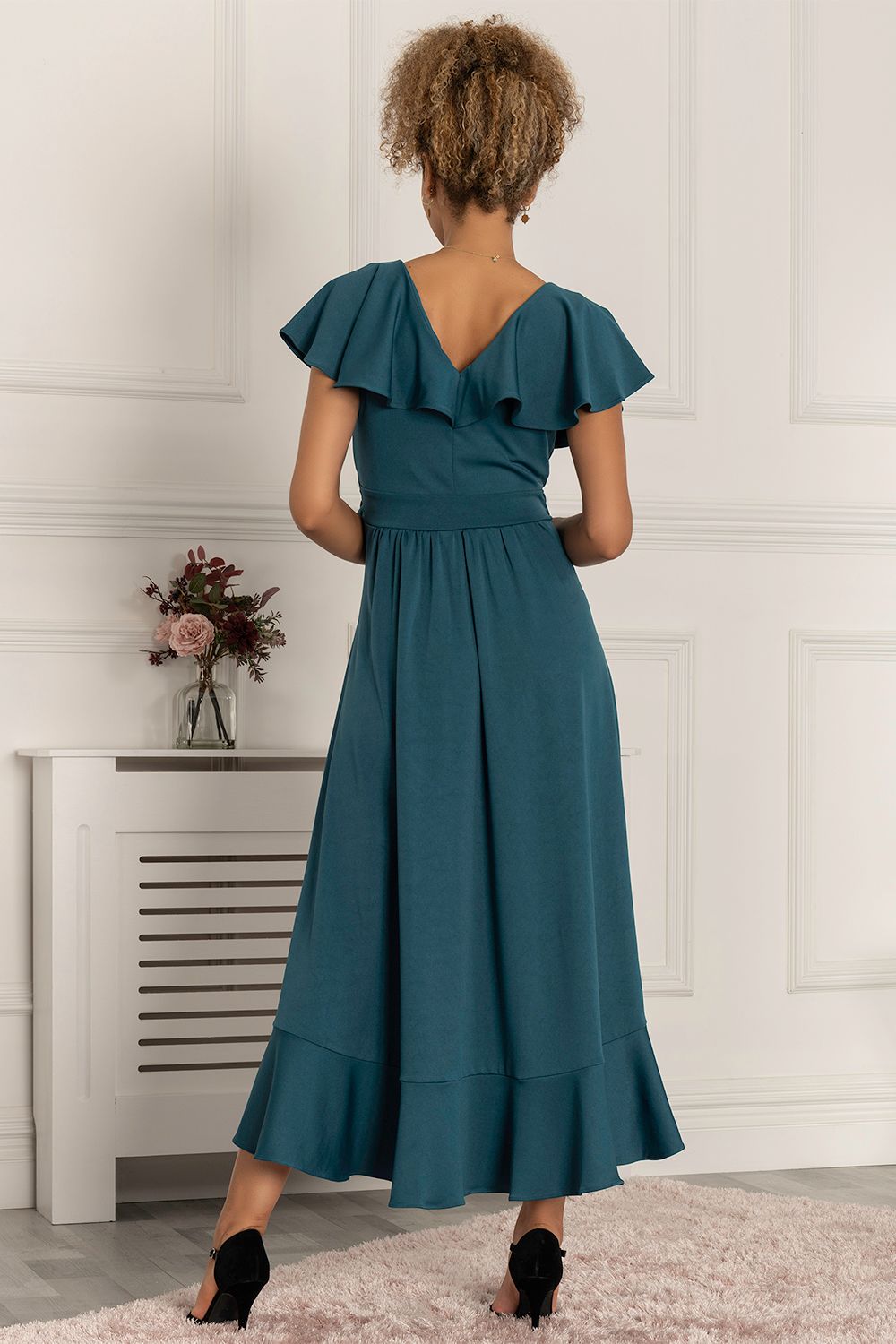 Jolie Moi Priya Frill Dipped Hem Dress
