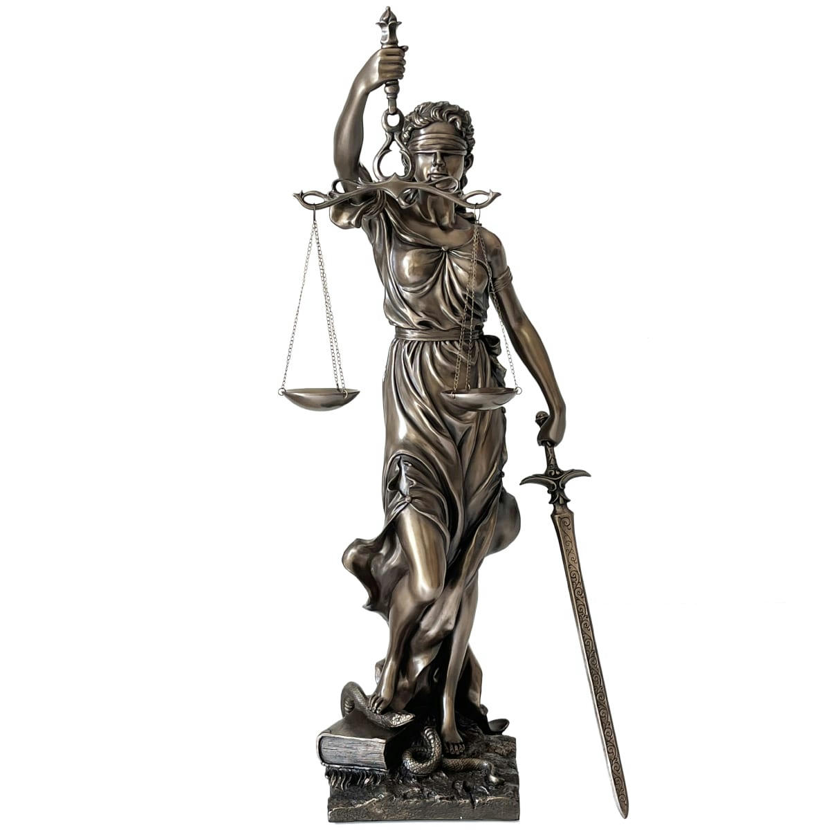 - Grande statue Justitia Thémis de couleur bronze 73 cm
