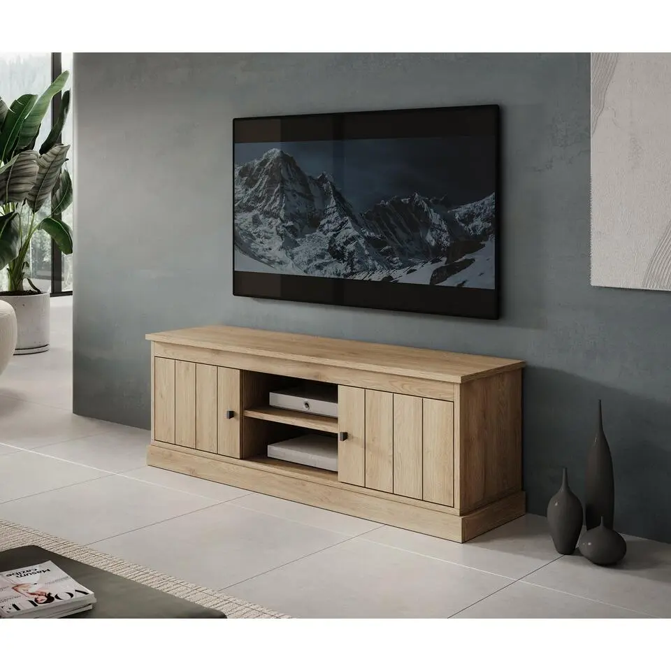 Meubella - TV-Meubel Vince - Eiken - 155 cm