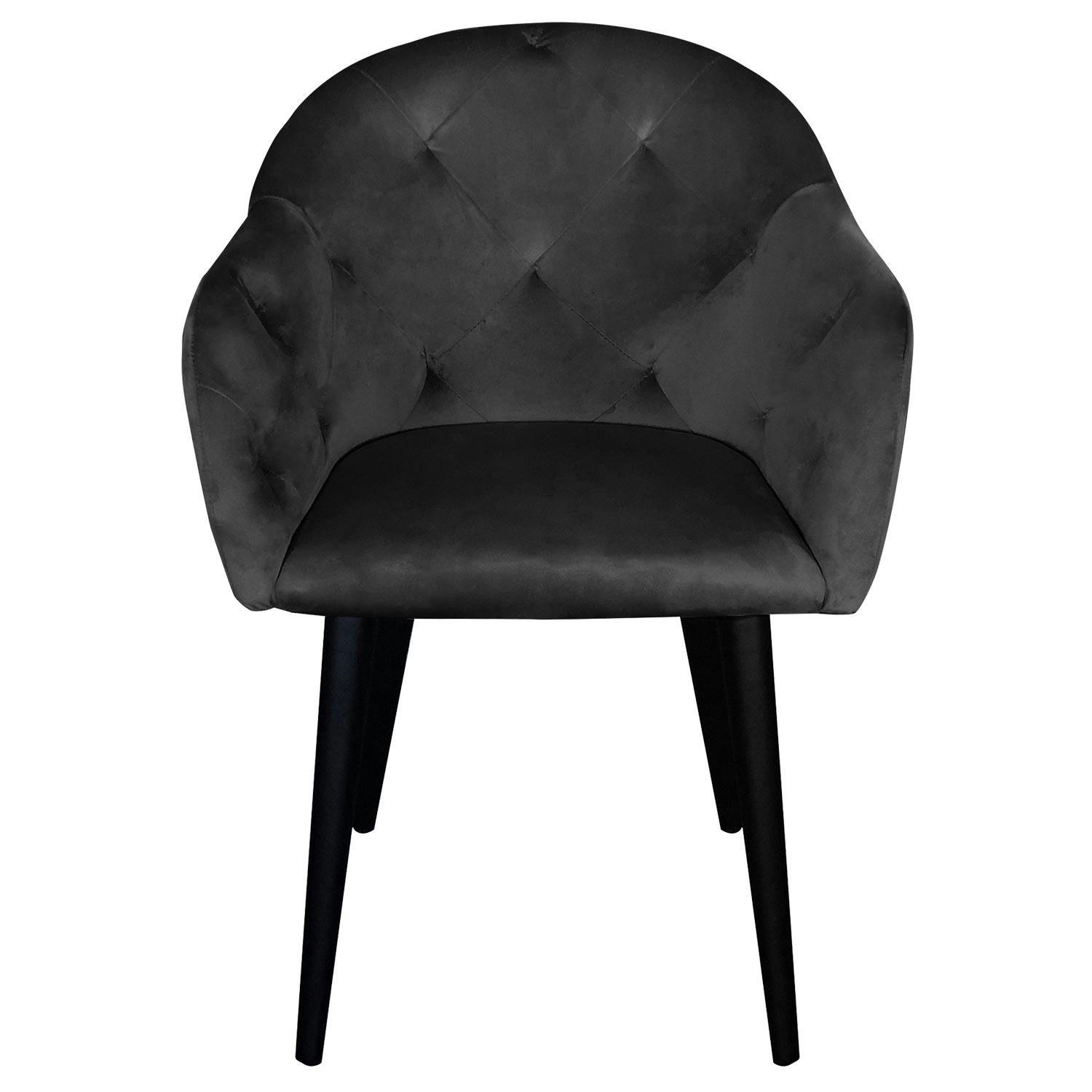 HONORINE - Fauteuil velours noir