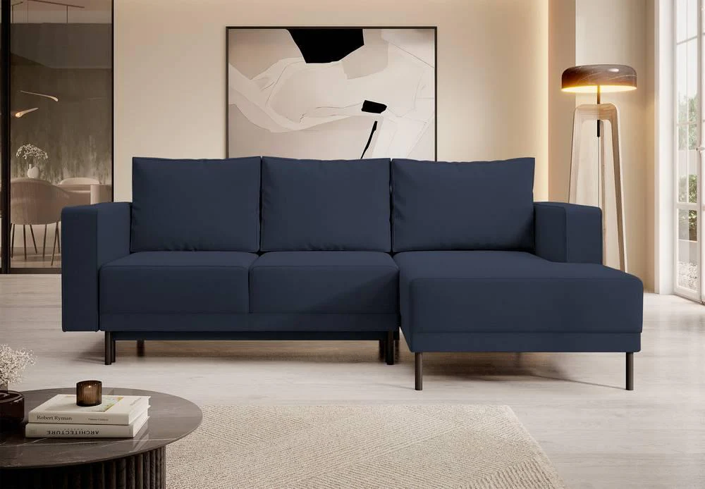 Hoekbank met slaapfunctie Rhodes rechts velvet