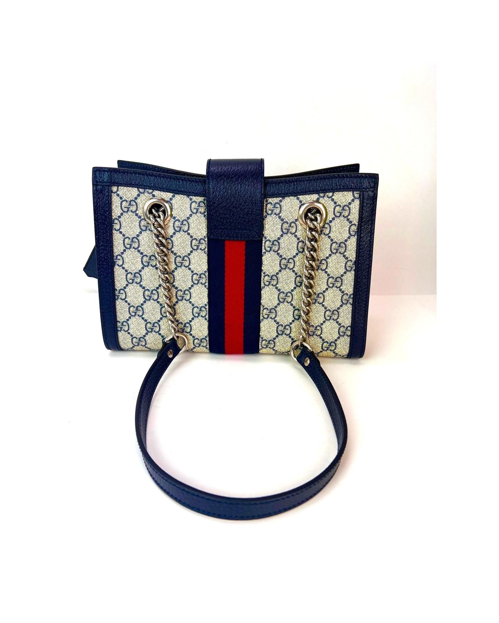 Gucci Preloved GG Supreme Canvas Tote Wo - Blue | Blue Handbags