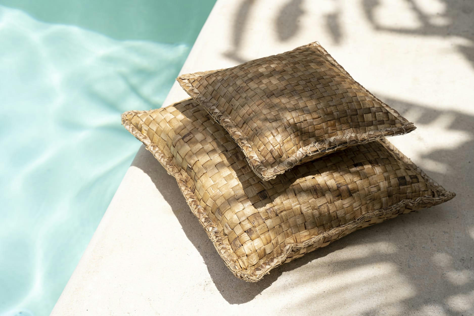 HYACINTH - Coussin en jacinthe d'eau naturel 40x40