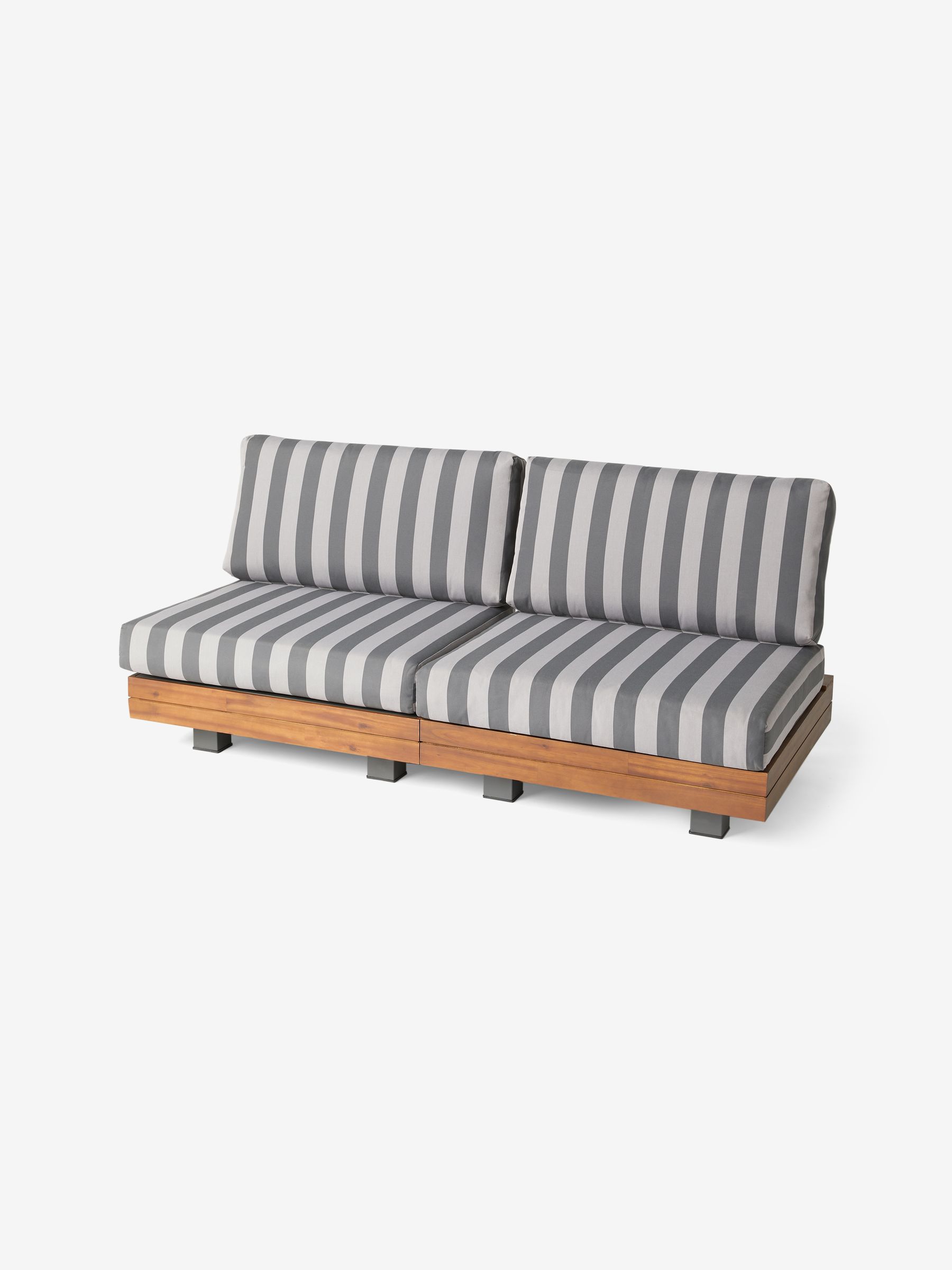 Avarna Garden 2 Seater Sofa in Grey Stripe