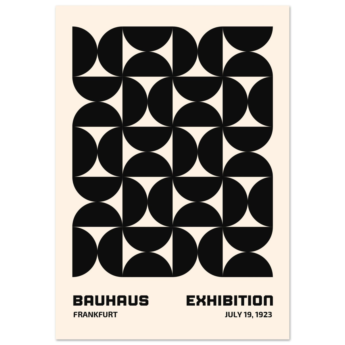 Artfulprints Poster Bauhaus - 19 juli 1923 zwart  - 70x100 cm - Zwart / Wit