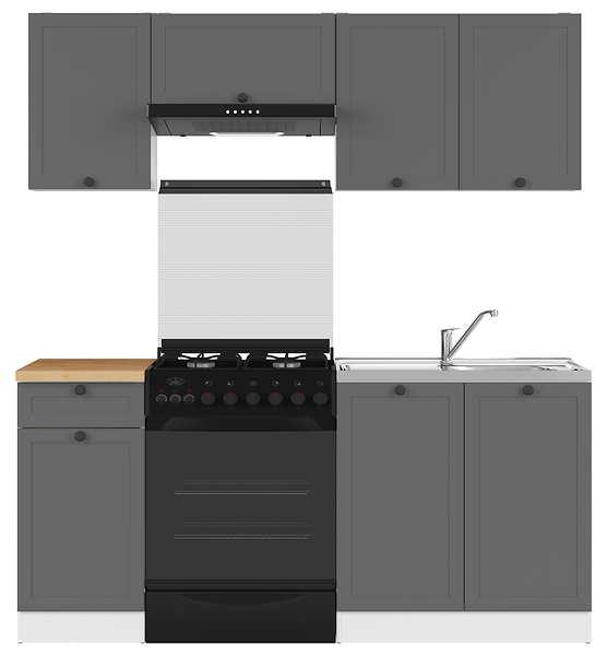 Komplet kuchenny Junona Line 180 cm grafitowy z blatem