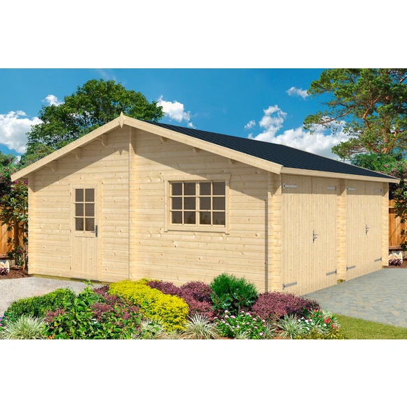 Blockgarage »Falkland«, BxT: 628,6 x 635 cm (Außenmaß), Holz