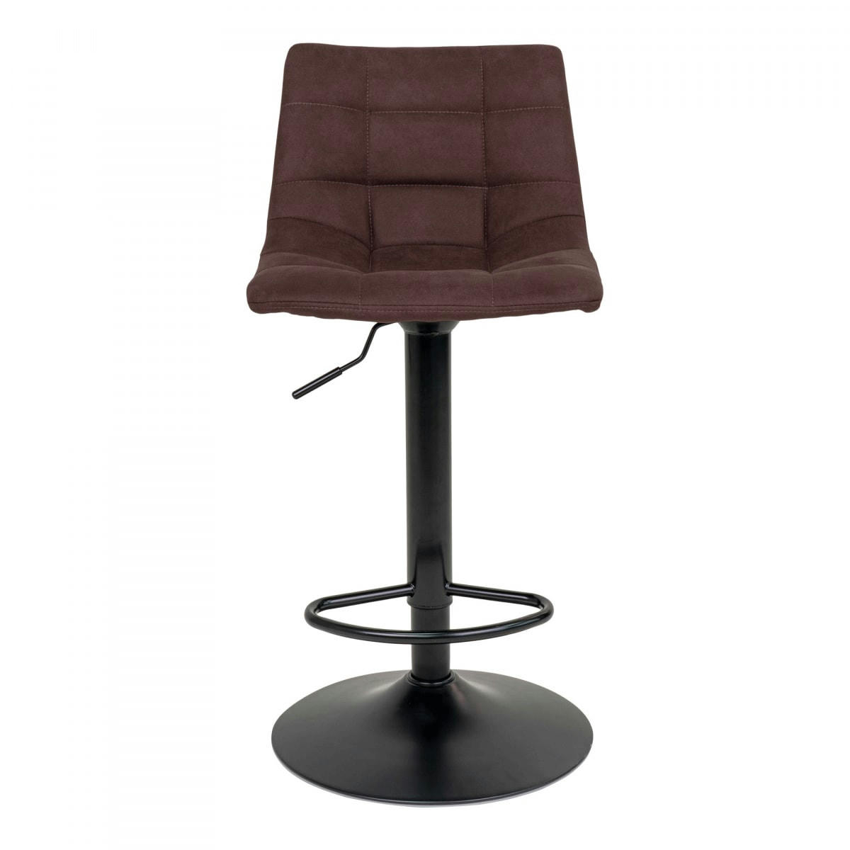 WESTERN - Tabouret de bar en tissu avec pieds noirs marron