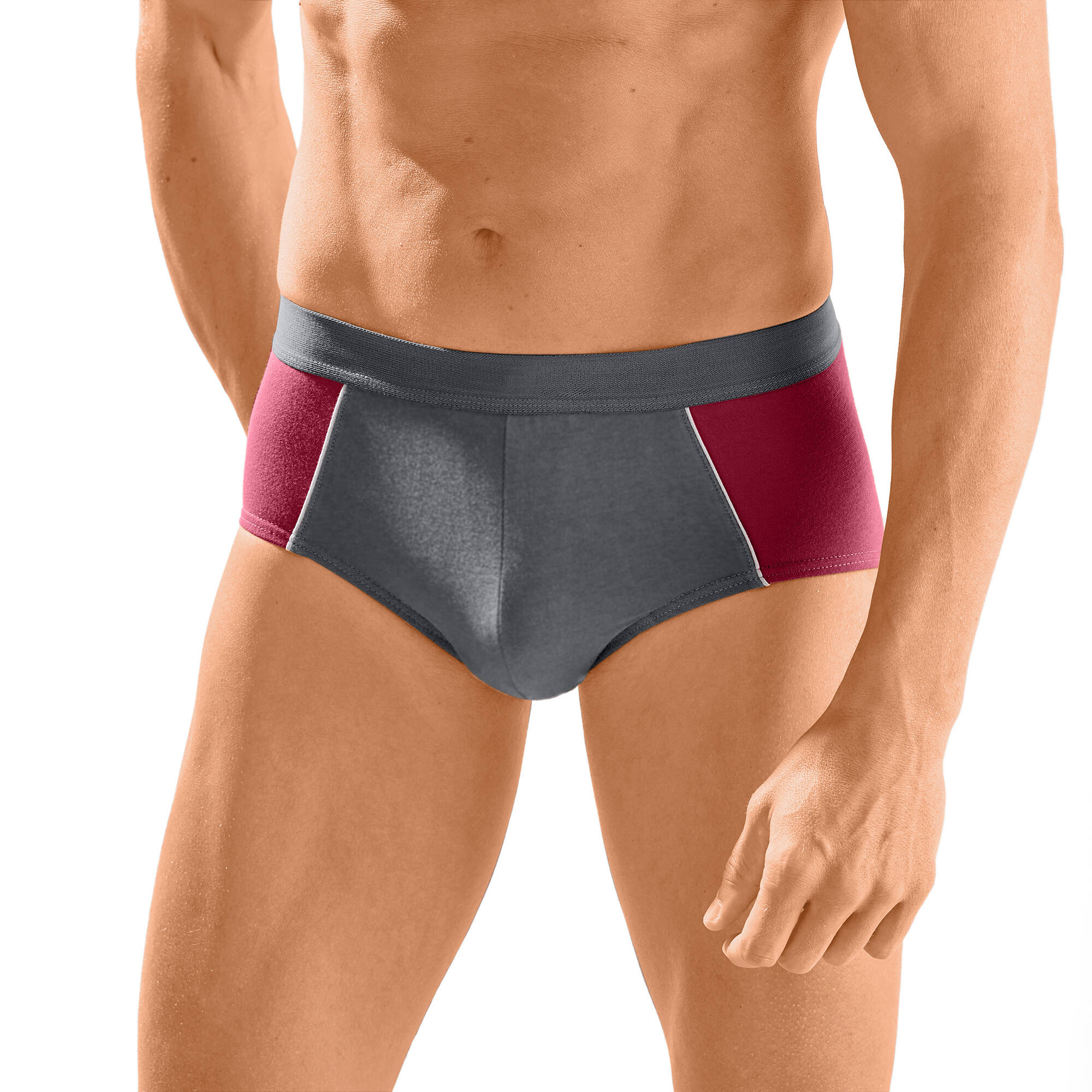 Slip fermé bicolore, taille haute - lot de 4