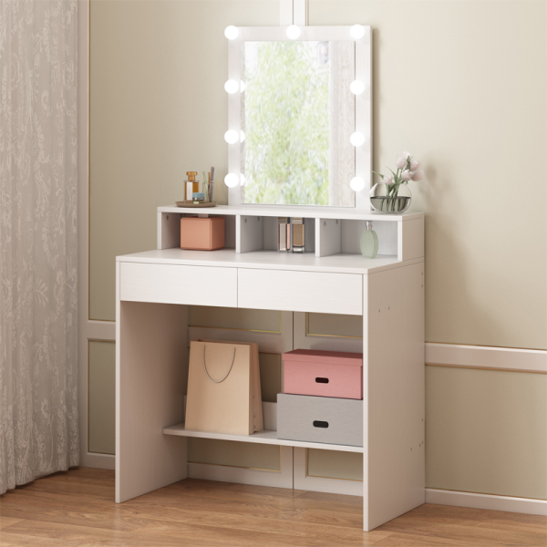 Toaletka loft do makijażu wizażu kosmetyczna z lustrem led nowoczesna 80 cm