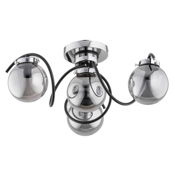 Lampa sufitowa KRETKA czarna-chromowana 4xE14x10W wym:23x52x52cm IP20 Alfa