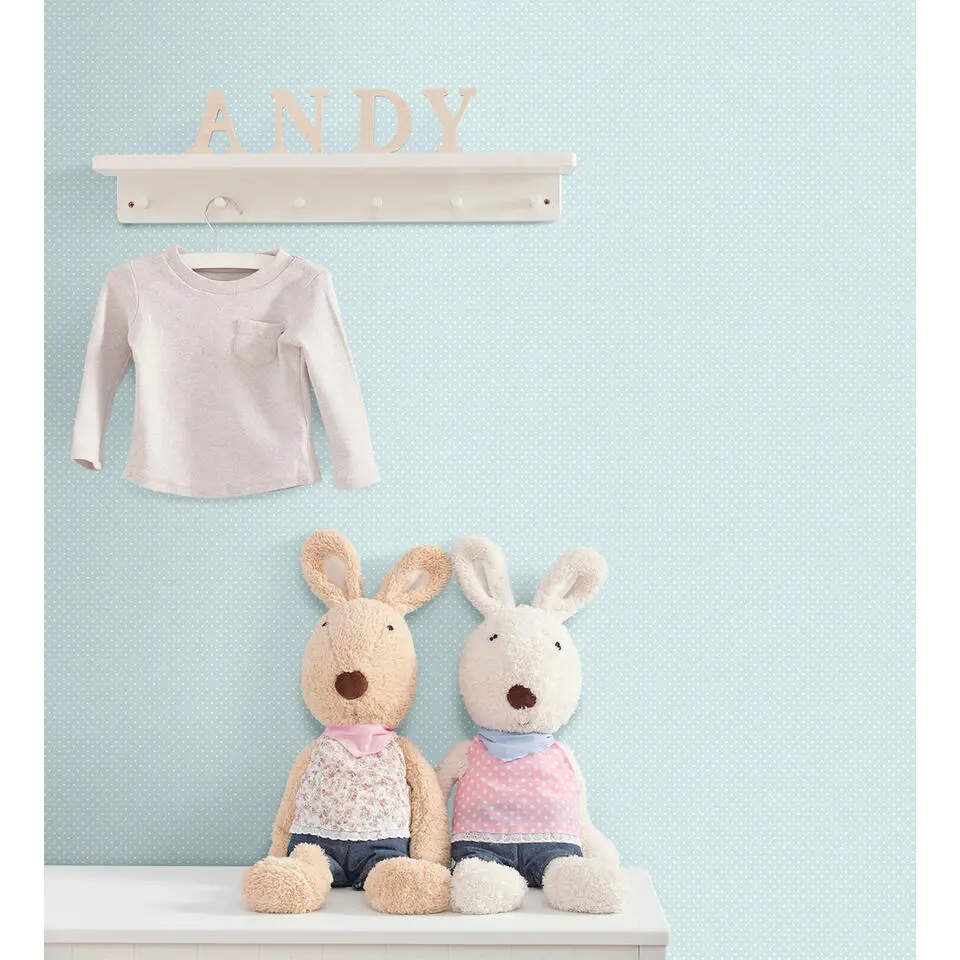 Sanders & Sanders behang stippen mintgroen - 53 cm x 10 m