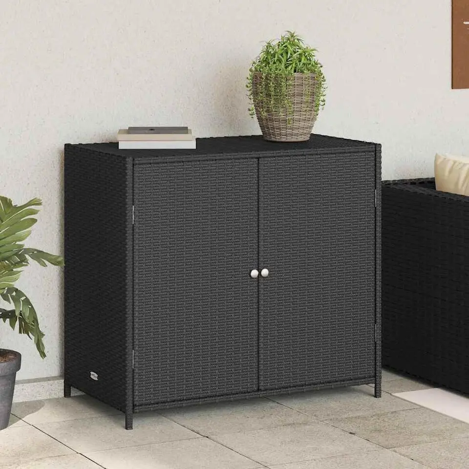 vidaXL - Tuinkast - Zwart - Poly rattan