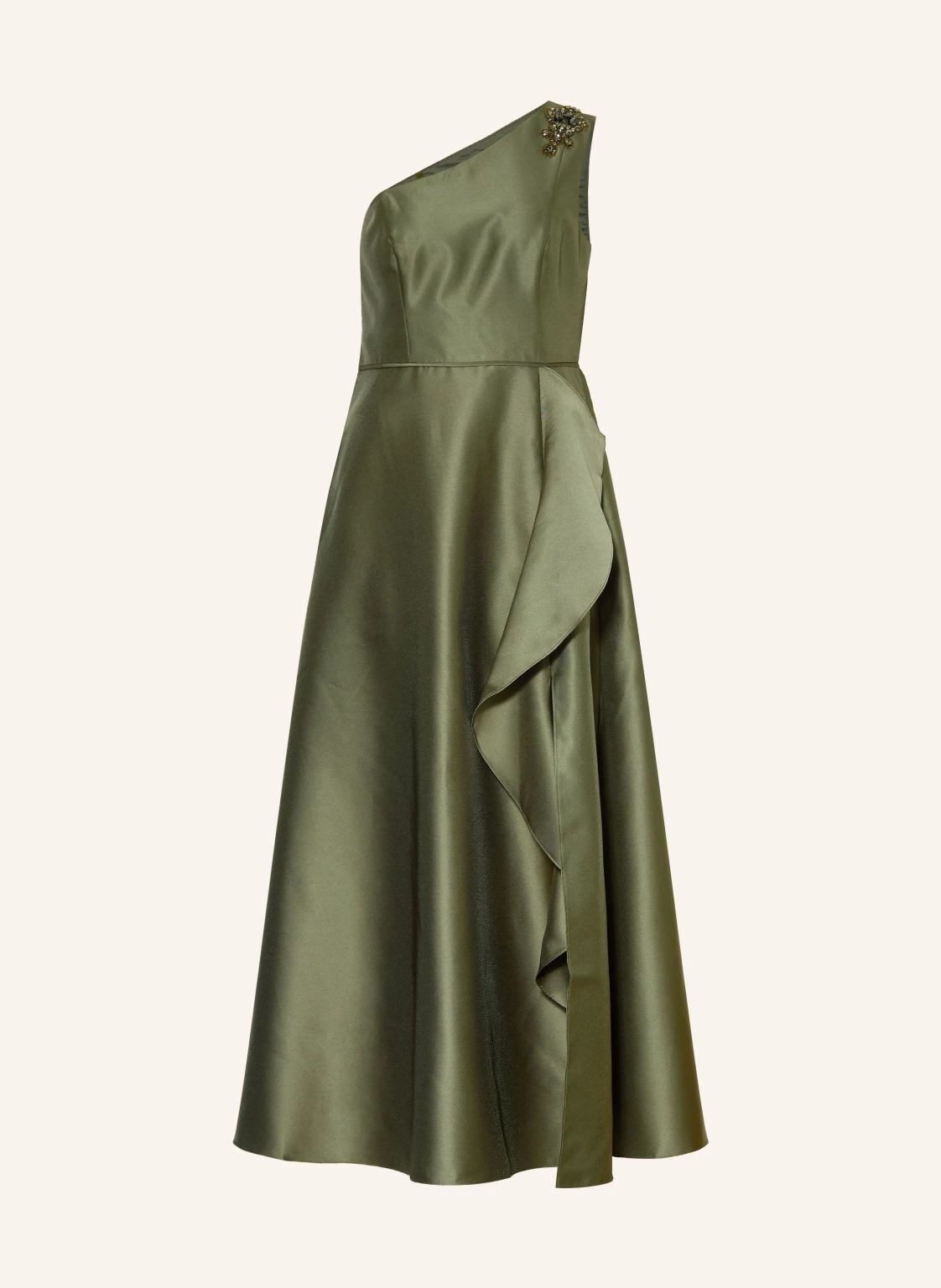 ADRIANNA PAPELL Abendkleid mit Volants und Schmucksteinen