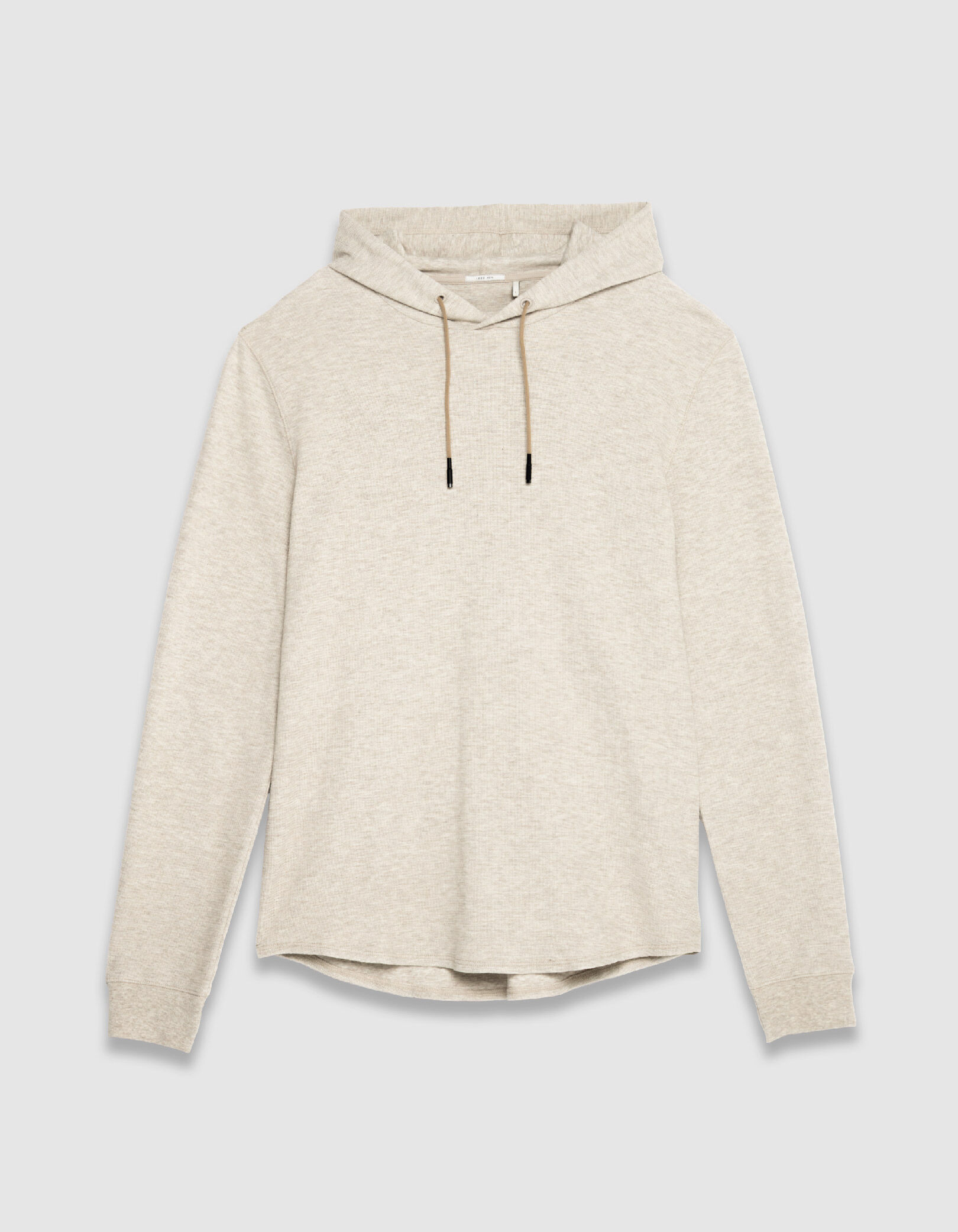T-shirt à capuche beige maille relief Homme